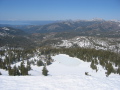 Showers lake (below) and the view to Tahoe