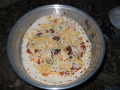 Pizza with chicken breast, portabella mushrooms, and sun-dried tomato sauce