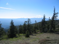 Lake Pillsbury and coastal layer clouds from our break spot