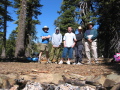 Self-timer photo of the gang, breaking camp