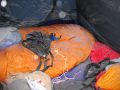 First sign of trouble: spindrift has infiltrated my tent through the mesh, coating everything