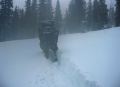 We took turns breaking trail; here's Duane, up to his thighs!