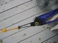 Girth hitch on tie-out loop